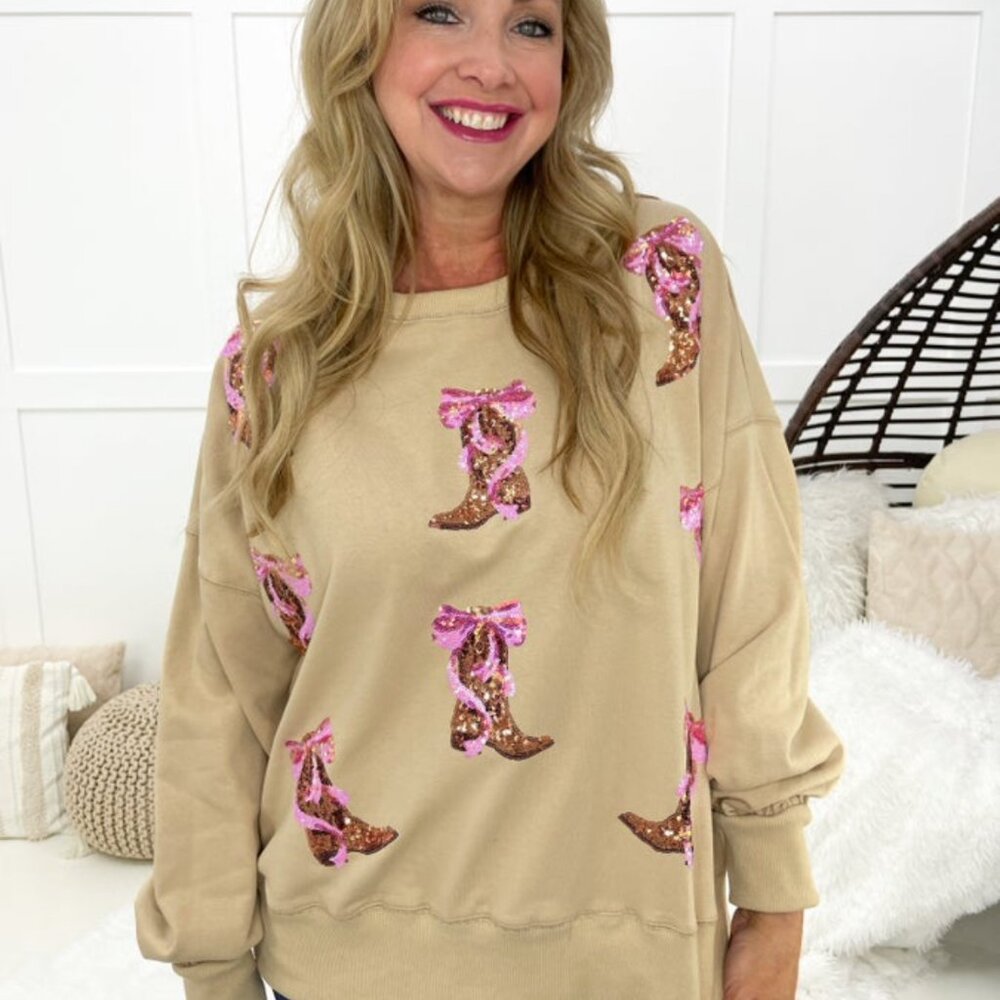 PEACH LOVE CALIFORNIA DANCING IN MY BOOTS SWEATSHIRT SIZE LARGE - Picture 4 of 5